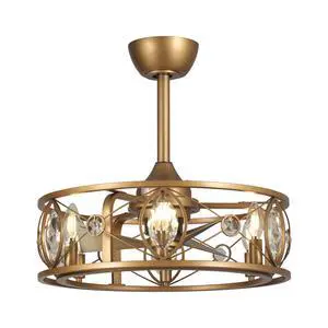22-Inch Antique Brass Crystal Caged Ceiling Fan with Lights and Remote, Modern Drum Fandelier with Reversible AC Motor, Luxury Enclosed Flush Mount Ceiling Fan for Bedroom Living Room 22-Inch Antique Brass Crystal Caged Ceiling Fan with Lights and Remote, Modern Drum Fandelier with Reversible AC Motor, Luxury Enclosed Flush Mount Ceiling Fan for Bedroom Living Room