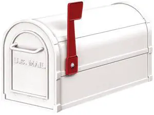 4850WHT Heavy Duty Rural Mailbox, White, 7.5 in. W x 9.5 in. H x 20.5 in. D 4850WHT Heavy Duty Rural Mailbox, White, 7.5 in. W x 9.5 in. H x 20.5 in. D