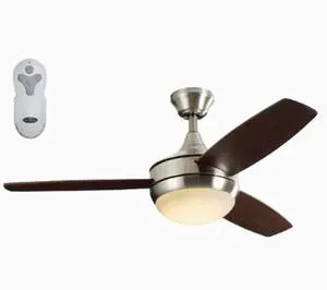 Beach Creek 44-in Brushed Nickel Integrated LED Indoor Downrod Or Close Mount Ceiling Fan with Light Kit and Remote Beach Creek 44-in Brushed Nickel Integrated LED Indoor Downrod Or Close Mount Ceiling Fan with Light Kit and Remote