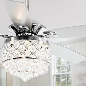 Fandelier Ceiling Fan with Light 52 Inch Crystal Chandelier Ceiling Fan Remote Control, Quiet Reversible Motor, House Fans Indoor for Living Room Fandelier Ceiling Fan with Light 52 Inch Crystal Chandelier Ceiling Fan Remote Control, Quiet Reversible Motor, House Fans Indoor for Living Room