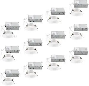 Builder Essential 2.5in Cutout 550 Lumens Round LED Recessed Light and Housing for Remodel or New Construction with Regressed Trim 4W-6W-8W, 5-CCT 2700-3000-3500-4000-5000K in White (Pack of 12) Builder Essential 2.5in Cutout 550 Lumens Round LED Recessed Light and Housing for Remodel or New Construction with Regressed Trim 4W-6W-8W, 5-CCT 2700-3000-3500-4000-5000K in White (Pack of 12)