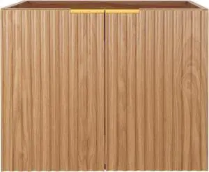Modern Bathroom Vanity with Wavy Textured Doors - Wall Mounted Floating Cabinet, Soft-Close Waterproof Storage for Small Bathroom, Easy Install (Nature Without Sink, 24) Modern Bathroom Vanity with Wavy Textured Doors - Wall Mounted Floating Cabinet, Soft-Close Waterproof Storage for Small Bathroom, Easy Install (Nature Without Sink, 24)