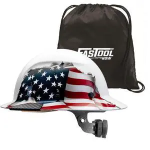 LIFT Safety HDF-24AF DAX Fiber Resin Full Brim Hard Hat (American Flag) with Tote Bag LIFT Safety HDF-24AF DAX Fiber Resin Full Brim Hard Hat (American Flag) with Tote Bag