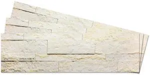 Peel and Stick 3D Stone Tiles - Self Adhesive Stick On Tile Backsplash for Kitchen and Bathroom, Accent Walls and Home Decor Ecru White, 10-Pack, Covers 10 Sq. Ft Peel and Stick 3D Stone Tiles - Self Adhesive Stick On Tile Backsplash for Kitchen and Bathroom, Accent Walls and Home Decor Ecru White, 10-Pack, Covers 10 Sq. Ft