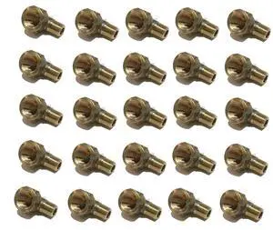 Forged Brass 90 Degree REDUCING Street Elbow 1/4" Female NPT X 1/8" Male NPT Fuel/AIR/Water/Oil/Gas WOG (Qty 025) Forged Brass 90 Degree REDUCING Street Elbow 1/4" Female NPT X 1/8" Male NPT Fuel/AIR/Water/Oil/Gas WOG (Qty 025)