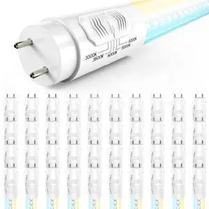 Sunco 40 Pack 4 Foot T8 LED Tube Light Bulbs, Ballast Bypass, 5CCT, 18W | 2200LM, Clear Lens, CCT 3000K/3500K/4000K/5000K/6000K, Single-Ended Power, 48 Inch Fluorescent Bulb Replacement, Type B Sunco 40 Pack 4 Foot T8 LED Tube Light Bulbs, Ballast Bypass, 5CCT, 18W | 2200LM, Clear Lens, CCT 3000K/3500K/4000K/5000K/6000K, Single-Ended Power, 48 Inch Fluorescent Bulb Replacement, Type B