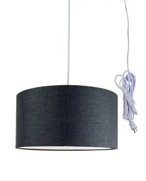 2 Light Swag Plug-in Pendant 16" w Granite Gray with Diffuser, White Cord 2 Light Swag Plug-in Pendant 16" w Granite Gray with Diffuser, White Cord