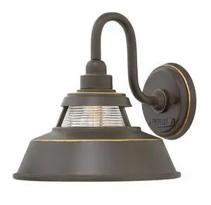 Troyer Small Outdoor Wall Mount Lantern Light, Gooseneck Arm, Farmhouse Shade with Ribbed Glass Accent, Oil Rubbed Bronze | Clear Ribbed Glass, Aluminum, Needs Med. LED Bulb, Outdoor Finish, Gooseneck Troyer Small Outdoor Wall Mount Lantern Light, Gooseneck Arm, Farmhouse Shade with Ribbed Glass Accent, Oil Rubbed Bronze | Clear Ribbed Glass, Aluminum, Needs Med. LED Bulb, Outdoor Finish, Gooseneck