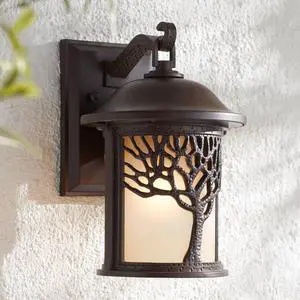 Mission Tree 12 1/4" Bronze Rustic Outdoor Wall Light Fixture | Sconce Motif Amber Glass Lantern Decor Exterior House Porch Patio Outside Deck Garage Yard Front Door Garden Home Mission Tree 12 1/4" Bronze Rustic Outdoor Wall Light Fixture | Sconce Motif Amber Glass Lantern Decor Exterior House Porch Patio Outside Deck Garage Yard Front Door Garden Home