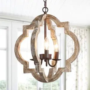 Farmhouse Orb Chandelier, Handmade Wood Light Fixture for Dining & Living Room, Foyer, Bedroom, Kitchen Island and Entryway Farmhouse Orb Chandelier, Handmade Wood Light Fixture for Dining & Living Room, Foyer, Bedroom, Kitchen Island and Entryway