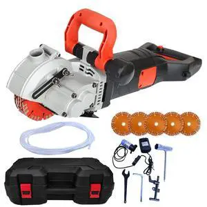 Wall Groove Cutting Machine 110V 4800W 42MM Width/41MM Depth | with Carry Box,5 PCS Saw Blades, Wall Slotting Machine Electric Wall Chaser, For Brick Granite Marble Concrete Wall Groove Cutting Machine 110V 4800W 42MM Width/41MM Depth | with Carry Box,5 PCS Saw Blades, Wall Slotting Machine Electric Wall Chaser, For Brick Granite Marble Concrete
