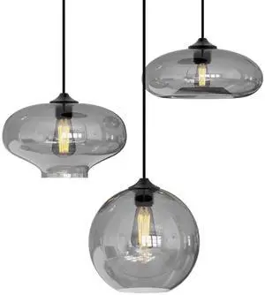 3 Lights Grey Glass Pendant Light Modern Minimalist LED Chandelier | 3 Pendant Light Fixture, Nordic Cluster Chandelier Smoke Grey Glass Pendant Light, Modern Cluster Pendant Light Fixture 3 Lights Grey Glass Pendant Light Modern Minimalist LED Chandelier | 3 Pendant Light Fixture, Nordic Cluster Chandelier Smoke Grey Glass Pendant Light, Modern Cluster Pendant Light Fixture
