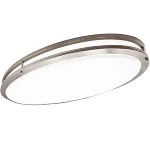 32" Oval Satin Nickel Flush Mount Ceiling Light, 3 CCT, 5500 Lumens | Color Selectable 3000K/4000K/5000K, Dimmable, Flush Mount, Indoor Light 32" Oval Satin Nickel Flush Mount Ceiling Light, 3 CCT, 5500 Lumens | Color Selectable 3000K/4000K/5000K, Dimmable, Flush Mount, Indoor Light