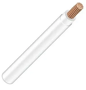 4 AWG 19-Stranded THHN White Copper Building Wire (50FT Cut) 4 AWG 19-Stranded THHN White Copper Building Wire (50FT Cut)