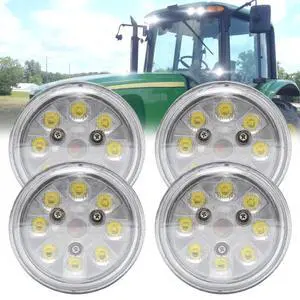 LED Tractor Light Round Flood Lmap Replacement for Deere 20 Series 2520, 3020, 4020, 4.5" LED Tractor Work Light Bulb, 6000K Fender Light, 4-Pack LED Tractor Light Round Flood Lmap Replacement for Deere 20 Series 2520, 3020, 4020, 4.5" LED Tractor Work Light Bulb, 6000K Fender Light, 4-Pack