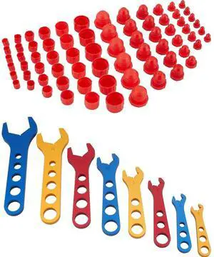 AN Wrench Set Aluminum AN3-AN20 Fitting Kit 72 Piece Cap Plug Assortment | Includes AN3 AN4 AN6 AN8 AN10 AN12 AN16 AN20 Sizes, Lightweight Design Helps Prevent Fitting Damage, Clear Size Markings AN Wrench Set Aluminum AN3-AN20 Fitting Kit 72 Piece Cap Plug Assortment | Includes AN3 AN4 AN6 AN8 AN10 AN12 AN16 AN20 Sizes, Lightweight Design Helps Prevent Fitting Damage, Clear Size Markings
