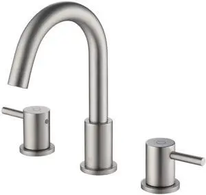 Circular 2-Handle Widespread Bathroom Sink Faucet | 8 Inch Solid Brass 3 Hole Faucet with Pop Up Drain | Durable and Leak-Proof Design | Brushed Nickel Finish (KBF1016) Circular 2-Handle Widespread Bathroom Sink Faucet | 8 Inch Solid Brass 3 Hole Faucet with Pop Up Drain | Durable and Leak-Proof Design | Brushed Nickel Finish (KBF1016)