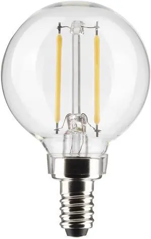 S21200 3W Small G16.5 LED Filament Globe Light Bulb, Clear, E12 Candelabra Base, 2700K Warm White, 200 Lumens, 120V, Wet Location, 90 CRI, Dimmable (24 Pack) S21200 3W Small G16.5 LED Filament Globe Light Bulb, Clear, E12 Candelabra Base, 2700K Warm White, 200 Lumens, 120V, Wet Location, 90 CRI, Dimmable (24 Pack)