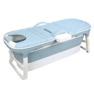 Portable Bathtub for Adults,50" Collapsible Bathtub with Lid,Reusable Freestanding Foldable Tub,Collapsible Hot Ice Soaking Bath Tub for Small Space (50inch Blue) Portable Bathtub for Adults,50" Collapsible Bathtub with Lid,Reusable Freestanding Foldable Tub,Collapsible Hot Ice Soaking Bath Tub for Small Space (50inch Blue)