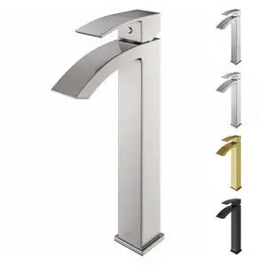 Duris Waterfall Single-Handle Single-Hole Mount Vessel Bathroom Sink Faucet, 12-Inch, Brushed Nickel, Modern Design, Solid Brass, 1.2 GPM WaterSense & Ceramic Disc Valve, Corrosion-Resistant Duris Waterfall Single-Handle Single-Hole Mount Vessel Bathroom Sink Faucet, 12-Inch, Brushed Nickel, Modern Design, Solid Brass, 1.2 GPM WaterSense & Ceramic Disc Valve, Corrosion-Resistant