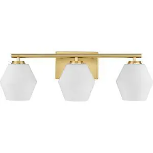 Copeland Collection Three-Light Brushed Gold Vanity Mid-Century Modern Vanity Light (P300432-191) Copeland Collection Three-Light Brushed Gold Vanity Mid-Century Modern Vanity Light (P300432-191)
