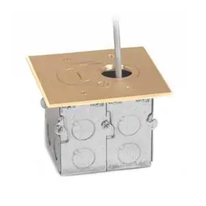 Concealed Plug Recessed Floor Box, One 15A Duplex, Screw Plugs (Brass) Concealed Plug Recessed Floor Box, One 15A Duplex, Screw Plugs (Brass)