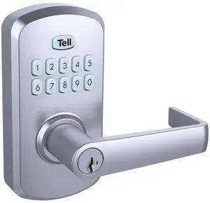 Commercial Electronic Keypad Lock with Cortland Lever Satin Chrome Commercial Electronic Keypad Lock with Cortland Lever Satin Chrome