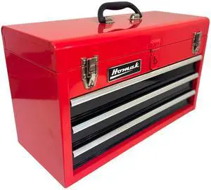 Metal Tool Box, 20-inch, Portable Tool Box with 3 Drawers, Small Tool Chest with EVA Liners, Ball Bearing Slide Drawers Locking & Gloss Finish, Multi-Function Tool Organizer Metal Tool Box, 20-inch, Portable Tool Box with 3 Drawers, Small Tool Chest with EVA Liners, Ball Bearing Slide Drawers Locking & Gloss Finish, Multi-Function Tool Organizer