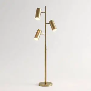 Canasta Trac 66" Tall Satin Brass Modern Tree Floor Lamp | Mid Century Standing 3-Light 67 Gold Adjustable Metal Shade Decor for Living Room Reading House Bedroom Office Canasta Trac 66" Tall Satin Brass Modern Tree Floor Lamp | Mid Century Standing 3-Light 67 Gold Adjustable Metal Shade Decor for Living Room Reading House Bedroom Office
