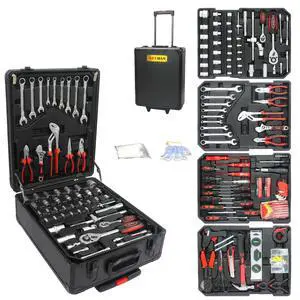 899pcs Rolling Tool Box Set with Lock,Rolling Trolley Case Tool Sets, 4 Layer of Tool Sets 90 Piece Tool Kits on Wheel, Wrench Socket Rolling Hand Tool Box Tool Kit for Garage,Repair Kit(Black) 899pcs Rolling Tool Box Set with Lock,Rolling Trolley Case Tool Sets, 4 Layer of Tool Sets 90 Piece Tool Kits on Wheel, Wrench Socket Rolling Hand Tool Box Tool Kit for Garage,Repair Kit(Black)