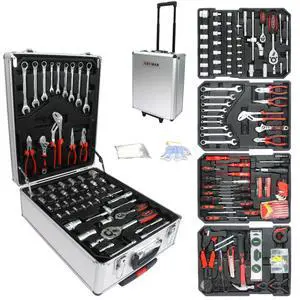 899pcs Rolling Tool Box Set with Lock,Rolling Trolley Case Tool Sets, 4 Layer of Tool Sets 90 Piece Tool Kits on Wheel, Wrench Socket Rolling Hand Tool Box Tool Kit for Garage,Repair Kit(White) 899pcs Rolling Tool Box Set with Lock,Rolling Trolley Case Tool Sets, 4 Layer of Tool Sets 90 Piece Tool Kits on Wheel, Wrench Socket Rolling Hand Tool Box Tool Kit for Garage,Repair Kit(White)