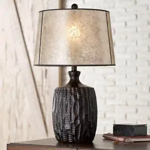 Lynch 25 1/2" High Table Lamp Country Cottage Rustic Brown Mica Shade | Colors May Vary. Farmhouse Living Room Bedroom Bedside Nightstand House Office Home Reading Family Lynch 25 1/2" High Table Lamp Country Cottage Rustic Brown Mica Shade | Colors May Vary. Farmhouse Living Room Bedroom Bedside Nightstand House Office Home Reading Family