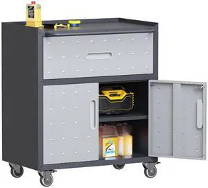Garage Storage Cabinet with Wheels Metal Garage Cabinets with Drawer Heavy Duty Steel Rolling Tool Cabinet with Lock Rolling Tool Cart Mobile Cabinet for Warehouse Basement, Assembly Required Garage Storage Cabinet with Wheels Metal Garage Cabinets with Drawer Heavy Duty Steel Rolling Tool Cabinet with Lock Rolling Tool Cart Mobile Cabinet for Warehouse Basement, Assembly Required