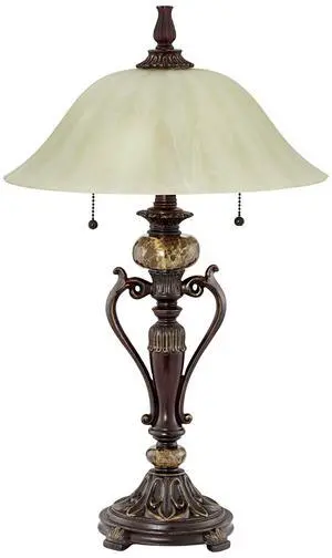 Amor 26" Tall Table Lamp Alabaster Glass Bronze Brown Accent Cottage | Traditional Flared Vintage Marble Living Room Bedroom House Bedside Nightstand Home Family Champagne Shade Amor 26" Tall Table Lamp Alabaster Glass Bronze Brown Accent Cottage | Traditional Flared Vintage Marble Living Room Bedroom House Bedside Nightstand Home Family Champagne Shade