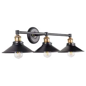 Andante 3 Light Bathroom Vanity Light Industrial Gold and Matte Black Bathroom Light Fixtures Above Mirror Bathroom Light Farmhouse Vanity Lights for Bathroom Lighting, Bulb Included Andante 3 Light Bathroom Vanity Light Industrial Gold and Matte Black Bathroom Light Fixtures Above Mirror Bathroom Light Farmhouse Vanity Lights for Bathroom Lighting, Bulb Included