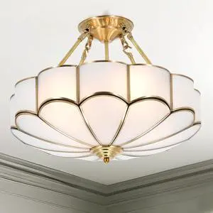 18inch Tiffany Pendant Light Fixture, 4-Light Semi Flush Mount Ceiling Light,Vintage Handmade Glass Chandeliers Ceiling Lamp Fixture for Bedroom Stairway Foyer Entryway, Gold 18inch Tiffany Pendant Light Fixture, 4-Light Semi Flush Mount Ceiling Light,Vintage Handmade Glass Chandeliers Ceiling Lamp Fixture for Bedroom Stairway Foyer Entryway, Gold