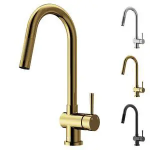 Gramercy 17'' H Single Handle Pull-Down Spout Kitchen Faucet in Matte Brushed Gold-VG02008MG Gramercy 17'' H Single Handle Pull-Down Spout Kitchen Faucet in Matte Brushed Gold-VG02008MG