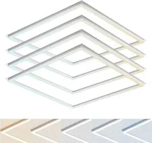 2x2 FT Edge-Lit Frame LED Panel Lights,5CCT Selectable 3000K-6500K, 2600/3900/5200LM,20W/30W/40W Switch, Grid Drop Ceiling Lights,0-10V Dimmable,Damp Rated,100-277V,ETL Listed (2 X 2 EDGE - 4 PACK) 2x2 FT Edge-Lit Frame LED Panel Lights,5CCT Selectable 3000K-6500K, 2600/3900/5200LM,20W/30W/40W Switch, Grid Drop Ceiling Lights,0-10V Dimmable,Damp Rated,100-277V,ETL Listed (2 X 2 EDGE - 4 PACK)