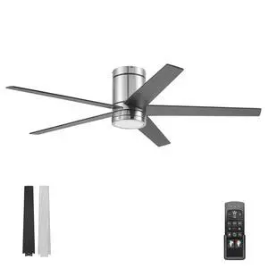 Graceshire 52 Inch Ceiling Fan with Color Changing LED Light and Remote Control, 5 Blades, Reversible Airflow, Brushed Nickel Graceshire 52 Inch Ceiling Fan with Color Changing LED Light and Remote Control, 5 Blades, Reversible Airflow, Brushed Nickel