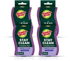 Dobie Stay Clean Scrubbers, Non-Scratch Dual-Sided Dish Sponges with Absorbent Cloth Side, Odor Resistant Scrubbing Pads for Dishes and Household Cleaning, 8-Pack Dobie Stay Clean Scrubbers, Non-Scratch Dual-Sided Dish Sponges with Absorbent Cloth Side, Odor Resistant Scrubbing Pads for Dishes and Household Cleaning, 8-Pack