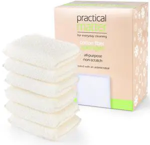 Practical Matter Kitchen Sponge, Organic Cotton Fiber All-Purpose Dish Sponges for Washing Dishes and Cleaning All Surfaces, Durable Non Scratch Scrub, 6 Count Value Pack Practical Matter Kitchen Sponge, Organic Cotton Fiber All-Purpose Dish Sponges for Washing Dishes and Cleaning All Surfaces, Durable Non Scratch Scrub, 6 Count Value Pack