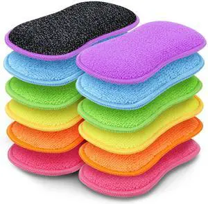 12Pack Dish Sponges Kitchen, Non-Scratch Microfiber Sponges for Cleaning, Reusable Dish Sponge for Dishes, Pots and Pans (Multicolor) 12Pack Dish Sponges Kitchen, Non-Scratch Microfiber Sponges for Cleaning, Reusable Dish Sponge for Dishes, Pots and Pans (Multicolor)