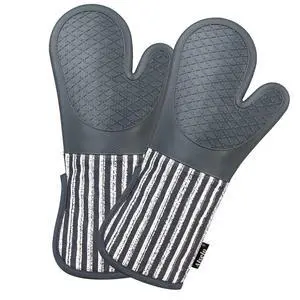 Silicone Oven Mitts Heat Resistant 932 with Waterproof & Non-Slip Kitchen Mittens, Set of 2 Extra Long Oven Gloves with Soft Cotton Terry Lining for Baking Cooking Barbecue Silicone Oven Mitts Heat Resistant 932 with Waterproof & Non-Slip Kitchen Mittens, Set of 2 Extra Long Oven Gloves with Soft Cotton Terry Lining for Baking Cooking Barbecue
