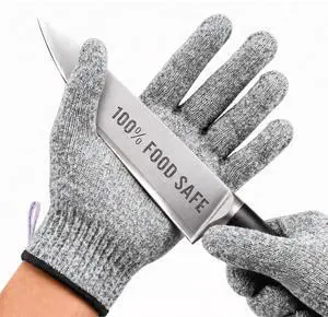 Cut Resistant Gloves Food Grade, ANSI A5 Kitchen Safety Gloves for Meat Cutting, Mandoline Slicer, Oyster Shucking, Wood Carving, Fish Fillet & Butcher, Grey (Large) Cut Resistant Gloves Food Grade, ANSI A5 Kitchen Safety Gloves for Meat Cutting, Mandoline Slicer, Oyster Shucking, Wood Carving, Fish Fillet & Butcher, Grey (Large)
