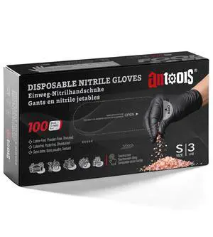 Food Safe Disposable Nitrile Gloves, Powder-Free, Textured Fingertips, Latex-Free, for Cooking, Food Prep, Cleaning, Pet Care, DIY, Black, Large Food Safe Disposable Nitrile Gloves, Powder-Free, Textured Fingertips, Latex-Free, for Cooking, Food Prep, Cleaning, Pet Care, DIY, Black, Large