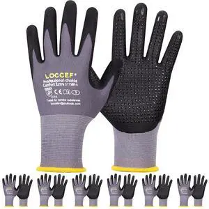Work Gloves MicroFoam Nitrile Coated-6 Pairs,Endurance Seamless Knit Nylon,Dots on palm,Tacky Dot Grip Gloves Work Gloves MicroFoam Nitrile Coated-6 Pairs,Endurance Seamless Knit Nylon,Dots on palm,Tacky Dot Grip Gloves