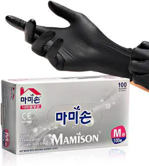 Black Nitrile Disposable Gloves, Powder-Free, Latex-Free, 4 Mil, 100 Count, Food Safe, BBQ, Kitchen, Cooking (Large(Pack of 100)) Black Nitrile Disposable Gloves, Powder-Free, Latex-Free, 4 Mil, 100 Count, Food Safe, BBQ, Kitchen, Cooking (Large(Pack of 100))