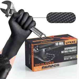10mil Nitrile Gloves Thick,Industrial Disposable Cooking Gloves with Diamond Textured,Heavy Duty Mechanic Gloves,Latex Free (100, XL) 10mil Nitrile Gloves Thick,Industrial Disposable Cooking Gloves with Diamond Textured,Heavy Duty Mechanic Gloves,Latex Free (100, XL)