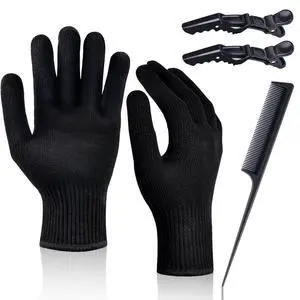 Heat Proof Medium Glove Mitts for Hair Styling - 2Pcs for Flat Iron, Curling Wand, and Hot-Air Brushes Heat Proof Medium Glove Mitts for Hair Styling - 2Pcs for Flat Iron, Curling Wand, and Hot-Air Brushes