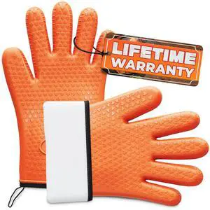 Silicone Oven Gloves with Fingers Dual-Layer Silicone Gloves for Cooking, Heat & Oil Resistant with Soft Inner Cotton Padding Non-Slip Oven Mitts for Grilling, Baking, Hot Tray, Smoker & Fryer Use Silicone Oven Gloves with Fingers Dual-Layer Silicone Gloves for Cooking, Heat & Oil Resistant with Soft Inner Cotton Padding Non-Slip Oven Mitts for Grilling, Baking, Hot Tray, Smoker & Fryer Use